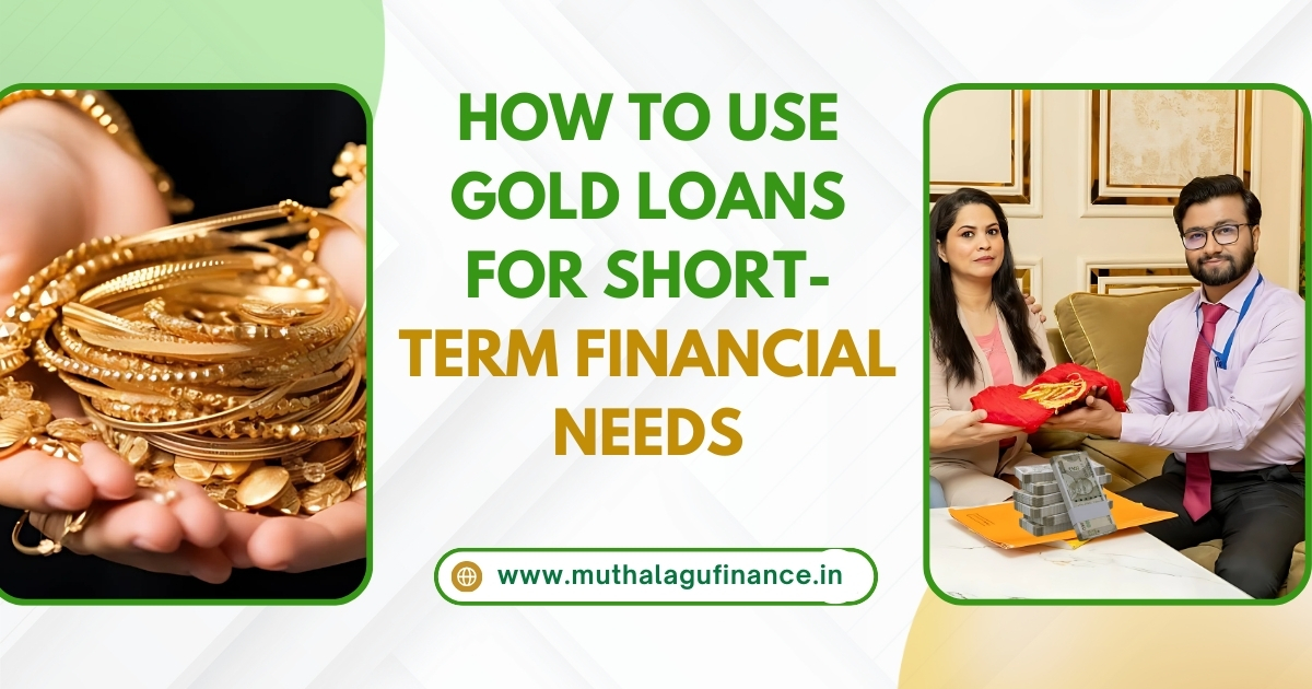 Gold loan process illustration showing steps for short-term needs